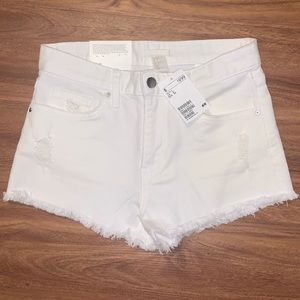 White H&M jean shorts